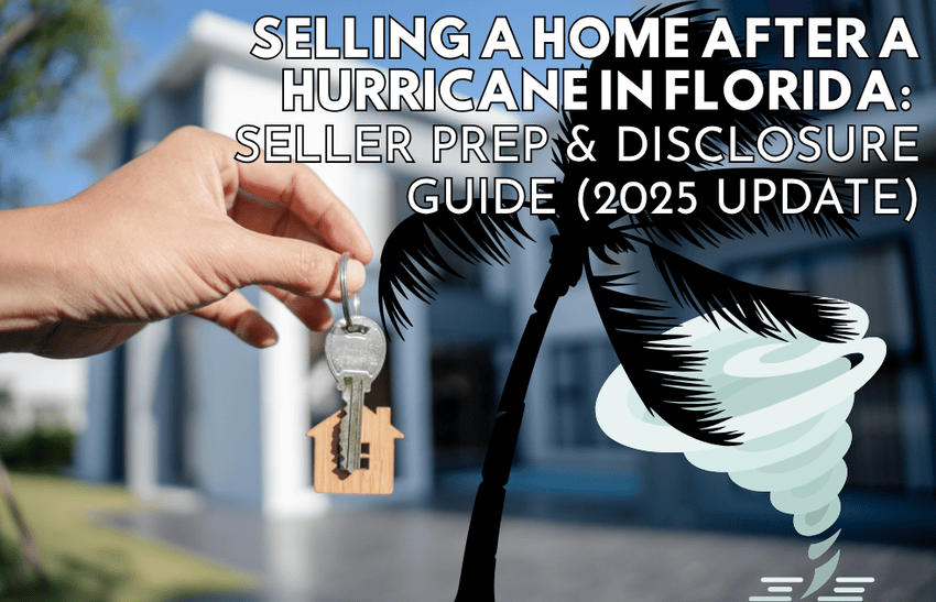 A man holding a home key depicting how to sell home after a hurricane in Florida.