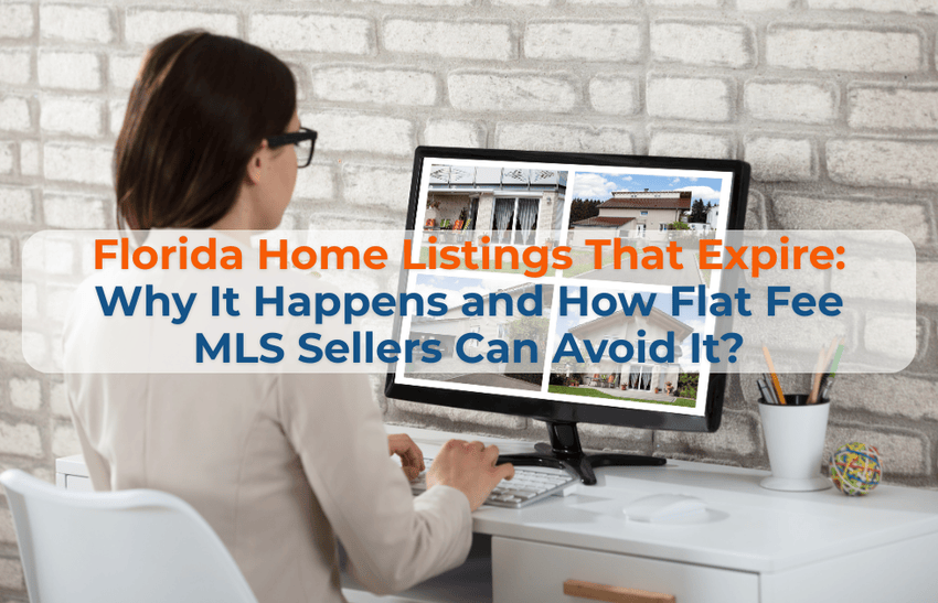A woman viewing Florida home listings on her desktop.