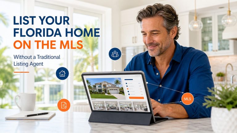 Florida homeowner preparing a property to list on the MLS through flat fee MLS