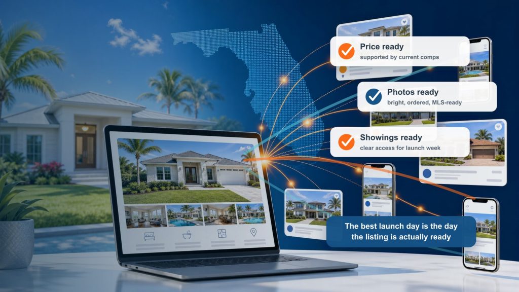 Florida FSBO seller preparing price photos and showings before listing on MLS